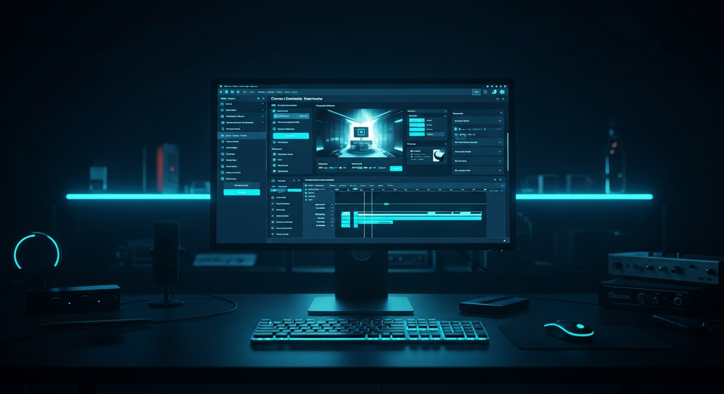 AI online course platform builder interface on modern workstation 2026